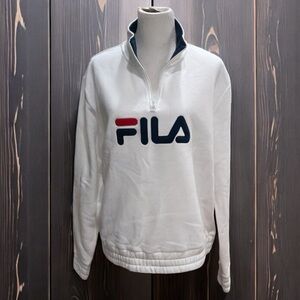FILA Women’s White Sweatshirt 1/4 Zip Size XL